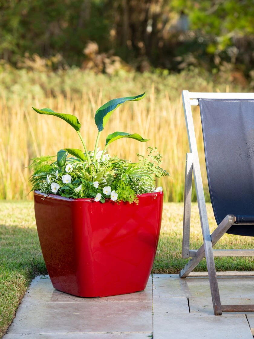 Viva Square Self-Watering Rolling Planter, 20" Diameter, Set Of 2 - Image 3