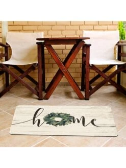 FoFlor Home With Wreath Mat, 23" X 36"