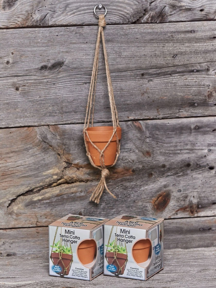 Mini Terracotta Pot With Hanger, Set Of 2 - Image 2