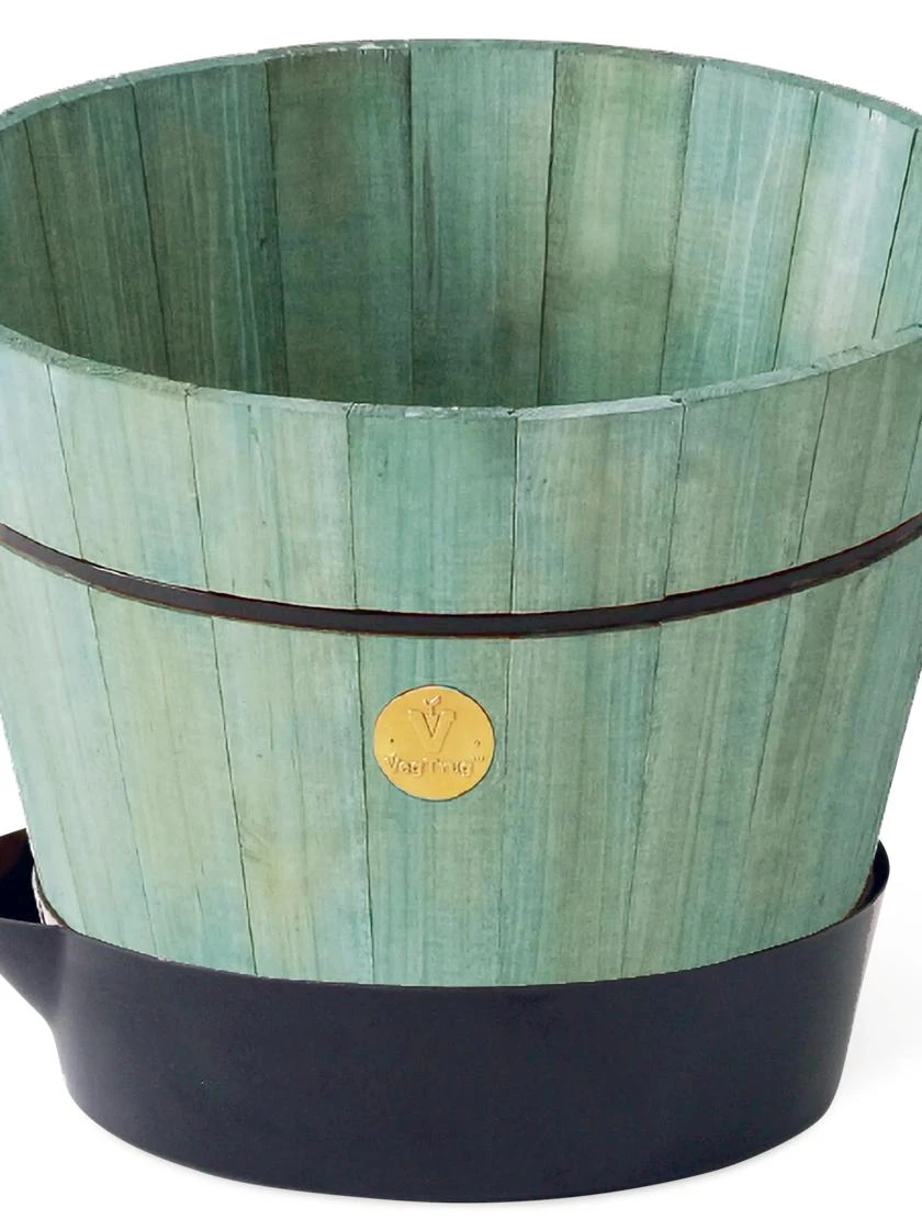 VegTrugĀ® Build-a-Barrel Wooden Planter With Self-Watering Reservoir Tray, 18" - Image 7