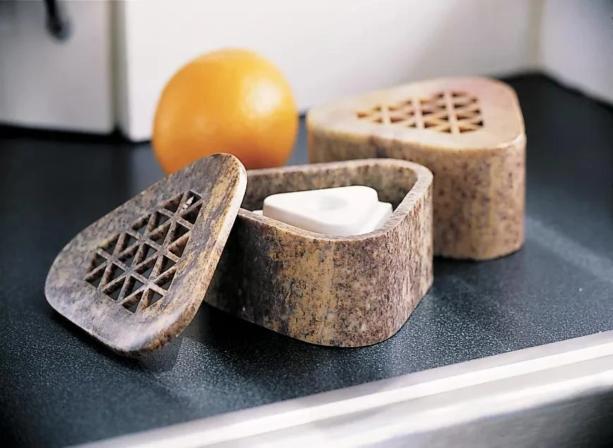 Soapstone Box With Two Fruit Fly Traps - Image 2